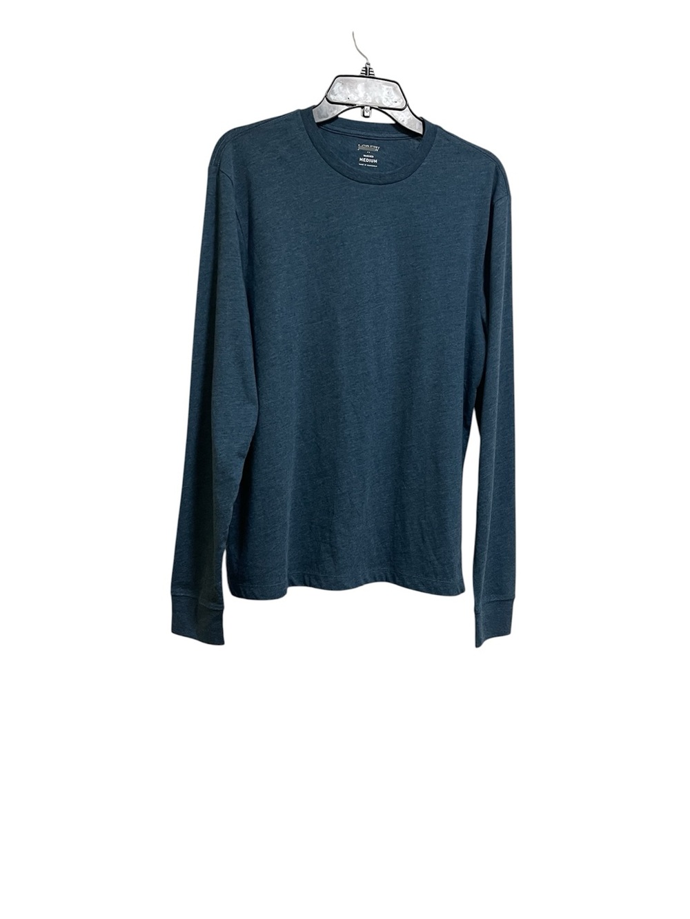 J. CREW WASHED T-SHIRT CREWNECK WOMEN LONG SLEEVES OCEAN BLUE COLOR SIZE MEDIUM